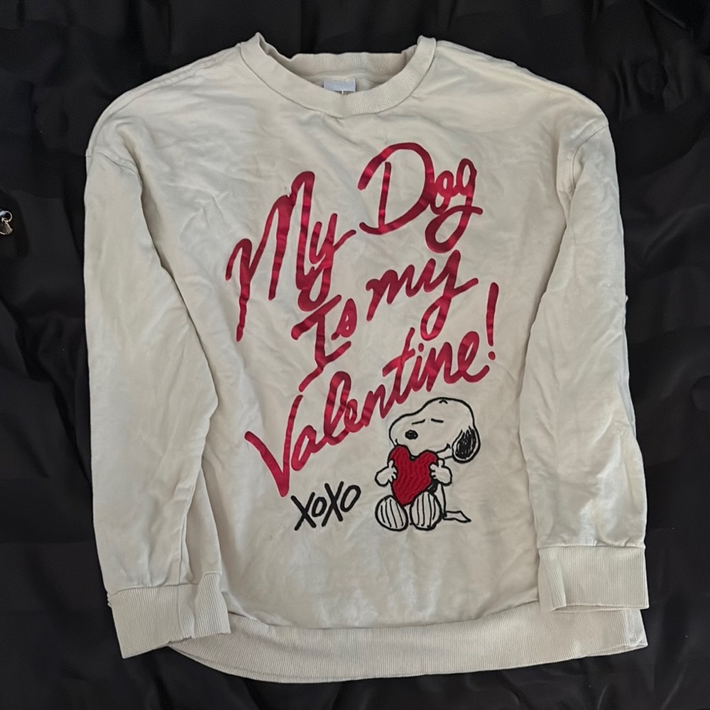 Cream Long Sleeve with Red Graphic